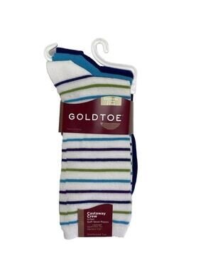 Gold Toe Socks Ladies 3 Pairs Crew Style Soft Comfortable Everyday Wear New